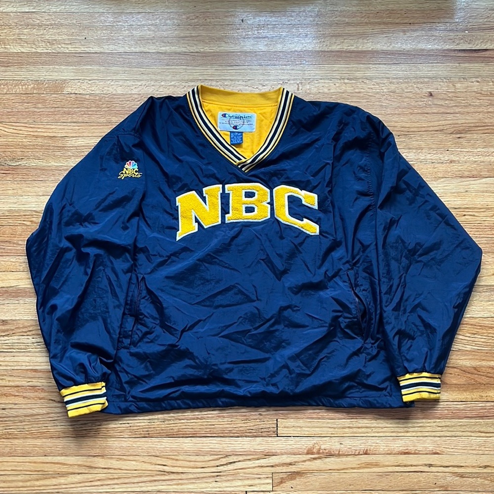 Vintage Champion NBC Sports Windbreaker Pullover Jacket / XXL / 90s
